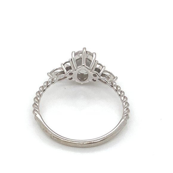 18K White Gold Lab Created Diamond Engagement Ring (1 CT) - Picture 3 of 3